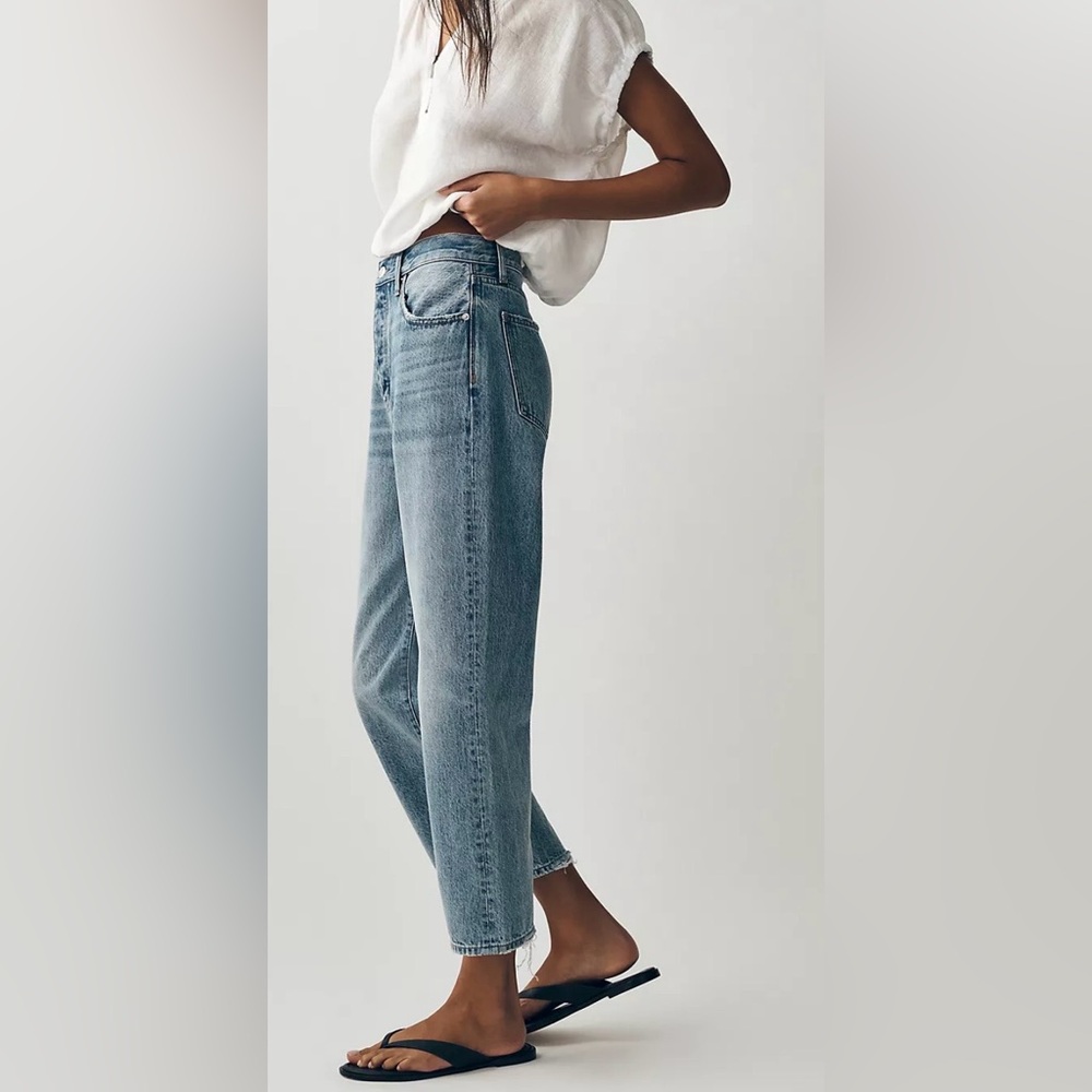Pistola Cassie Super High Rise Straight Crop Jeans Light Wash Size 27 - Picture 2 of 10